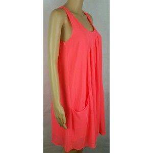 H & M Women's (4) Coral Salmon Orange Trapeze Sundress-Beach, Summer, Party